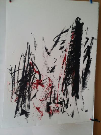 Joan MITCHELL - Arbres ou Composition rouge, 1991 - Lithographie originale signée au crayon 2