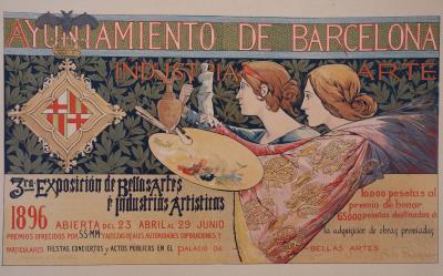 Alexandre de Riquer : Muses espagnoles - lithographie originale signée,1897 2