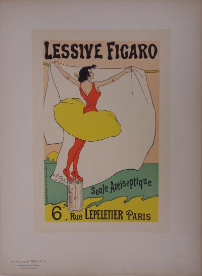 Léo Gausson : Lessive Figaro - lithographie originale signée, 1897 2