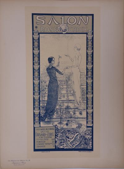 Carloz SCHWABE : Muses, 1897 - lithographie originale signée 2