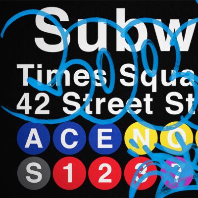COPE2 , métro NY, sérigraphie 5 couleurs embellit à la main, 2017 2