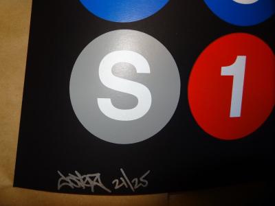 COPE2 , métro NY, sérigraphie 5 couleurs embellit à la main, 2017 2
