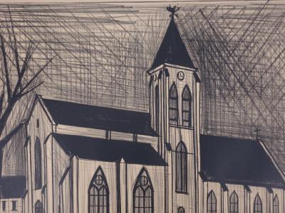 Bernard BUFFET : L’Eglise - Lithographie originale Signée 2