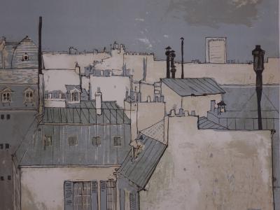Jean JANSEM : Les toits de Paris - Lithographie originale Signée 2