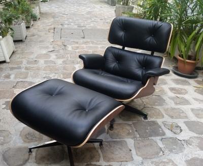 Eames Lounge chair et Ottoman - Cuir noir / Palissandre - édition Herman Miller- Circa 2010 2