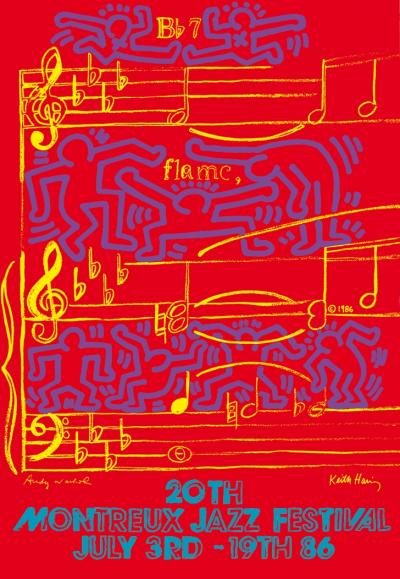 Andy Wahrol + Keith Haring-MONTREUX JAZZ 1986-Sérigraphie 2