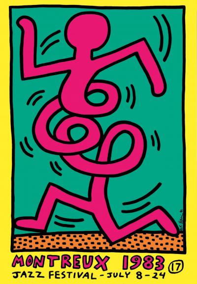 Keith Haring-MONTREUX JAZZ 1983-Sérigraphie 2