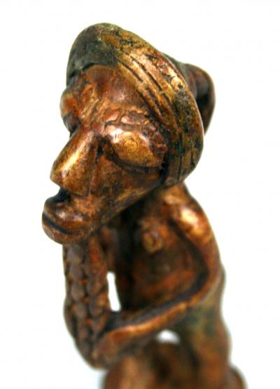 Figurine en Bronze Baoulé - Dignitaire Akan - 7 Cms 2