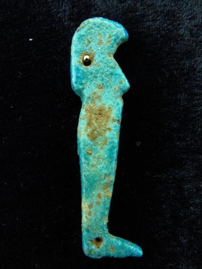 Amulette en faïence d'Egypte ancienne d'un fils d'Horus Qebehsenuef 2