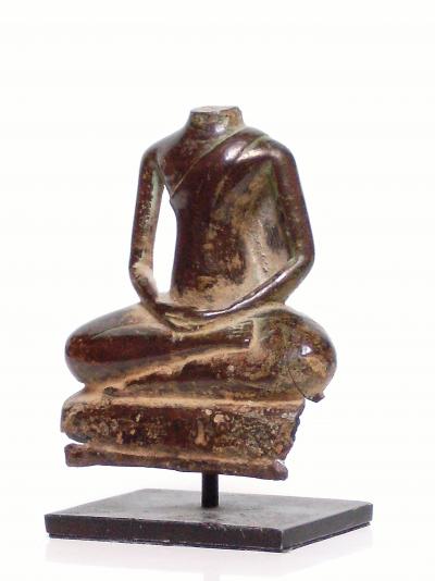 Bouddha de fouille acéphale en bronze, Thailande, époque Ayutthaya 2