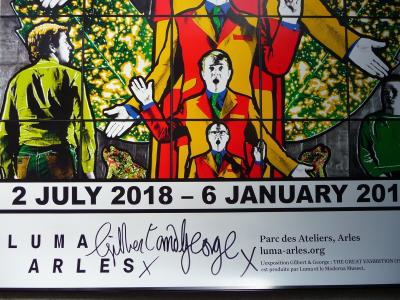 Gilbert et George Affiche signée à la main de la grande exposition Luma Arles 2018-2019 2
