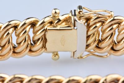 Bracelet en or jaune 18 carats (750 millièmes). Maille Américaine. Fermoir tiroir. 2