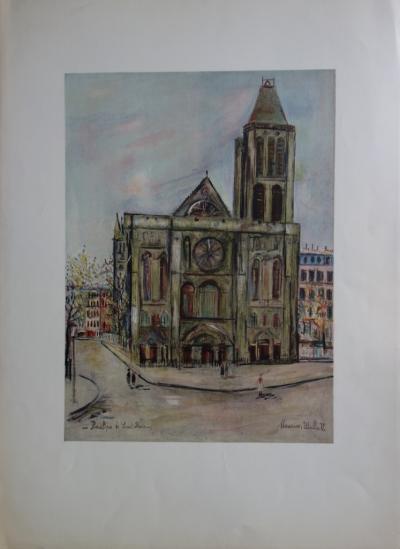 Maurice UTRILLO : La Basilique de Saint Denis - Lithographie originale Signée 2