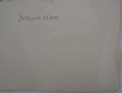 Jacques NAM : Chat solitaire - lithographie originale signée 2
