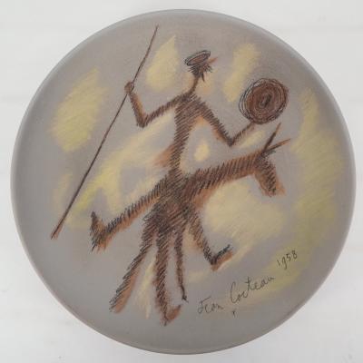Jean COCTEAU - Don Quichotte, Céramique originale signée 2