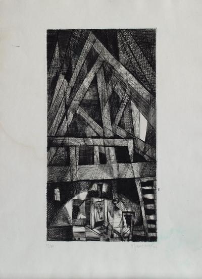 Alfred MANESSIER - L’Atelier du Peintre, 1944 - Eau-forte signée au crayon