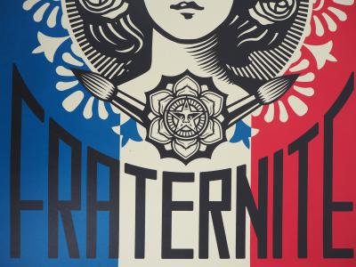 Shepard Fairey : Liberté, Egalité, Fraternité - Lithographie signée avec certificat + BONUS 2