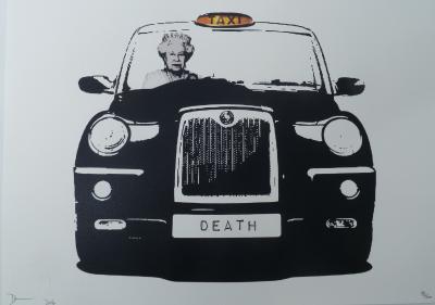 Death NYC - Queen Elizabeth II In A Taxi, 2016  - Sérigraphie signée au crayon 2