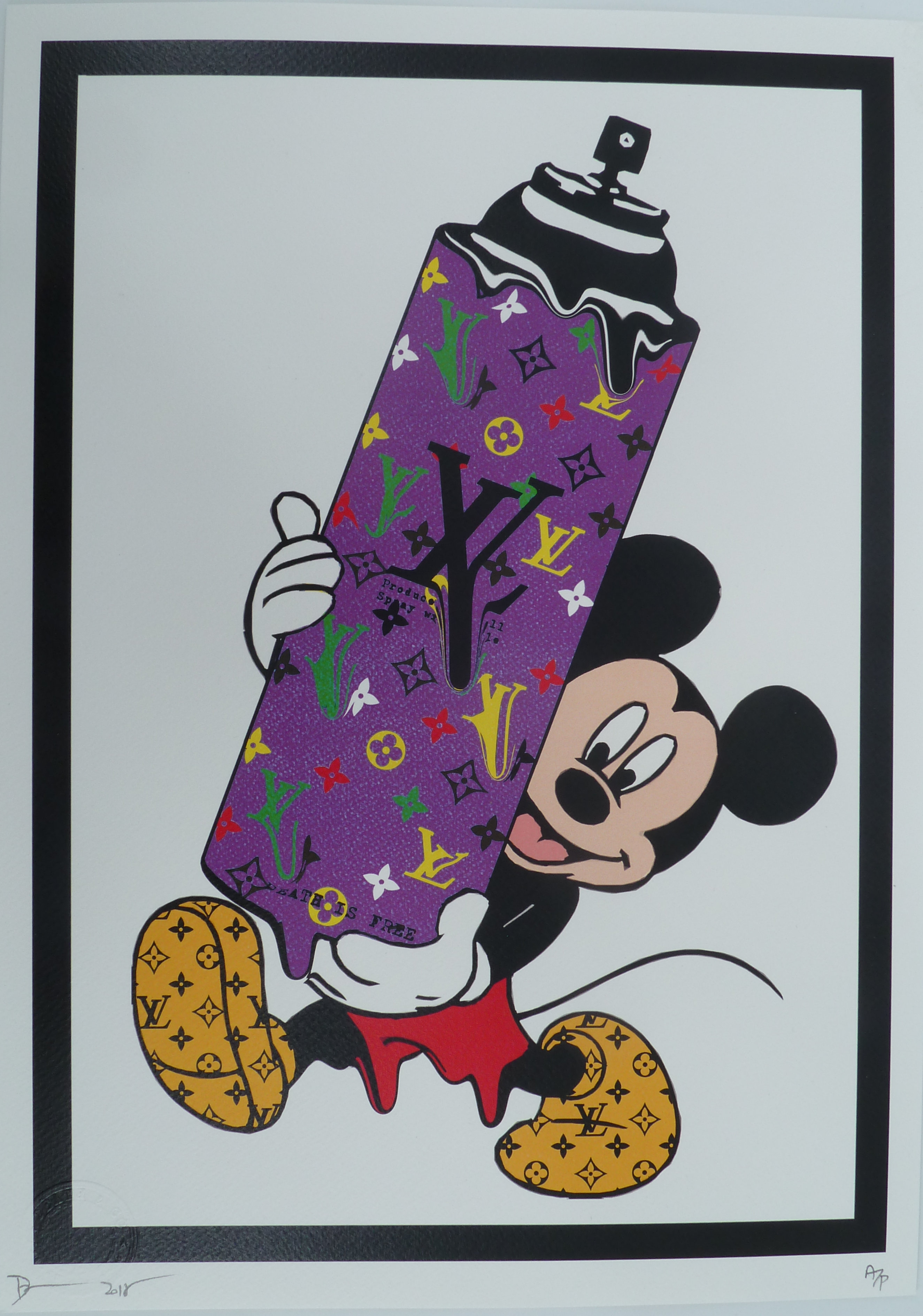 Death NYC - Mickey Mouse Louis Vuitton Spray - Sérigraphie originale signée - - Contemporary Art ...
