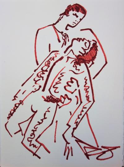 Jean COCTEAU : Toréador mourant, 1965 - Lithographie en couleur 2