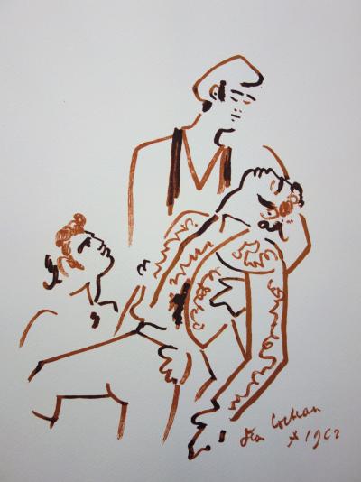 Jean COCTEAU : Toréador vaincu - Lithographie signée, 1965 2