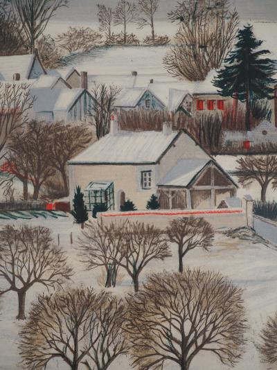 Jean EVE - Paysage sous la neige, Lithographie originale signée 2