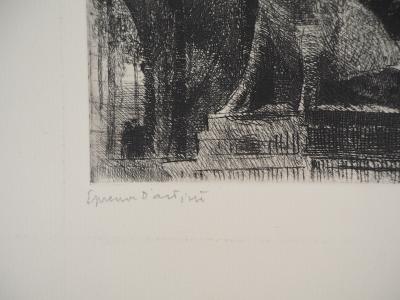 Etienne BOUCHAUD - Le loup, gravure originale signée 2