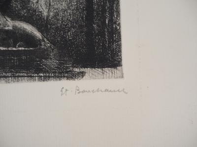 Etienne BOUCHAUD - Le loup, gravure originale signée 2
