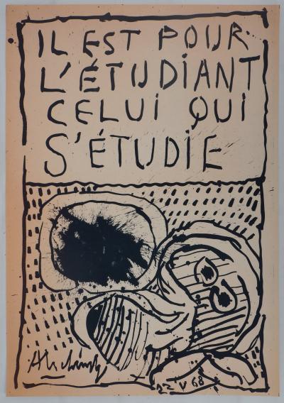 Pierre ALECHINSKY - Affiche originale : Sérigraphie de Mai 68 : 