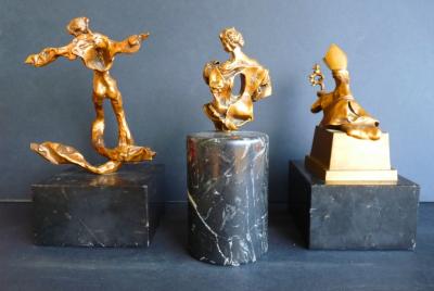 Salvador Dali (7kg)-Sculptures-Bronzes-Collection complète-Signées-Mêmes Numéros 2