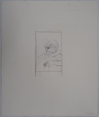 Claude WEISBUCH - Portrait of a Man, original signed drawing 2