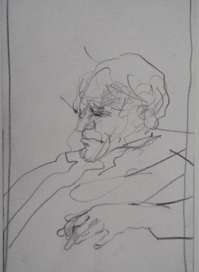 Claude WEISBUCH - Portrait of a Man, original signed drawing 2