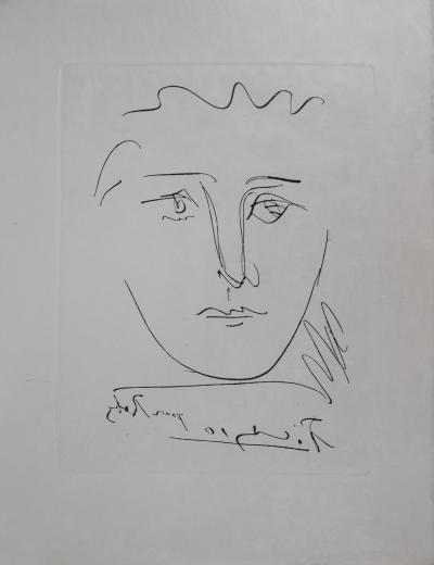 Pablo PICASSO : Visage pour Roby - Gravure signée,1950 2