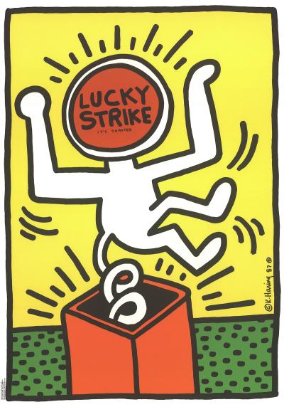 Keith HARING (d’après) - Lucky Strike, 1984 - Impression offset 2