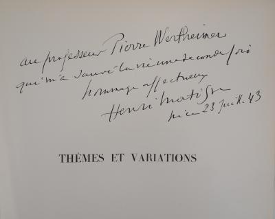 Henri Matisse : Dédicace autographe signée - 1943 2