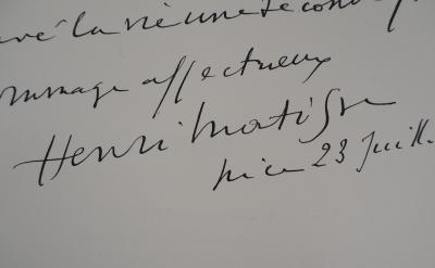 Henri Matisse : Dédicace autographe signée - 1943 2