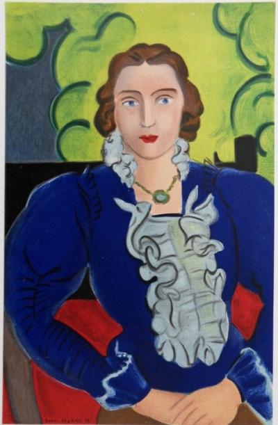Henri MATISSE (d’après) : La blouse bleue - Lithographie Signée, 1954 2