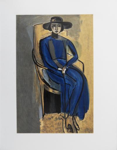 Henri MATISSE (d’après) : Modèle à la robe bleue, 1954 - Lithographie 2