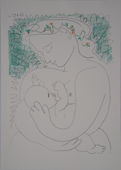 Pablo PICASSO (d’après) : Maternité, grand modèle - Lithographie signée