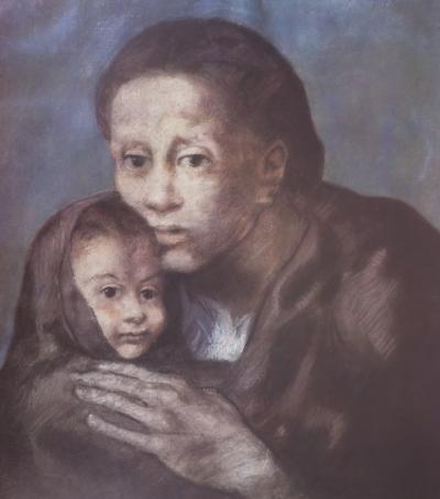 Pablo PICASSO (d’après) - Mère et enfant au fichu, 1966 -  Affiche originale 2