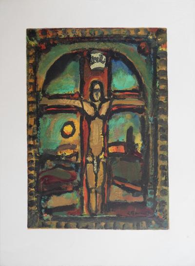 Georges ROUAULT - Crucifixion - Bois gravé et gaufrage Signé