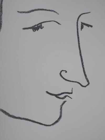 Henri MATISSE - Portrait de profil, Lithographie originale signée 1952 2