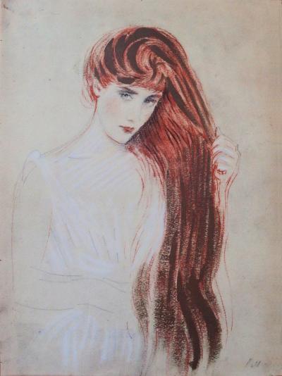 Paul César HELLEU - Femme rousse - Lithographie signée