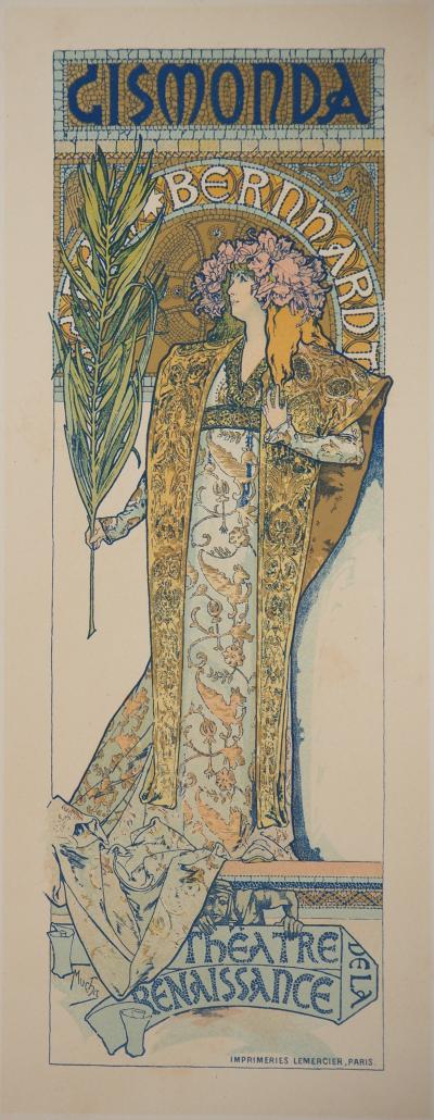 Alfons Mucha : Gismonda (Sarah Bernhardt) - Lithographie signée, 1895 2