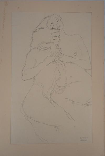 Gustav KLIMT : Deux nus - lithographie signée, 1919