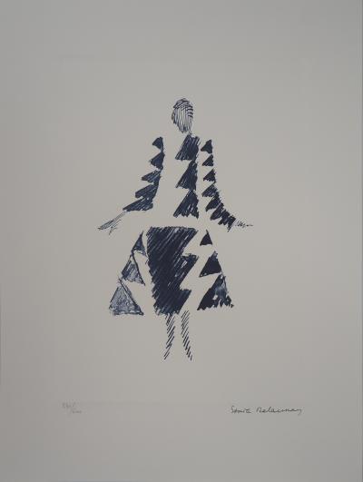 Sonia DELAUNAY (d’après) : Robe rythmes-triangles - Lithographie Originale Signée