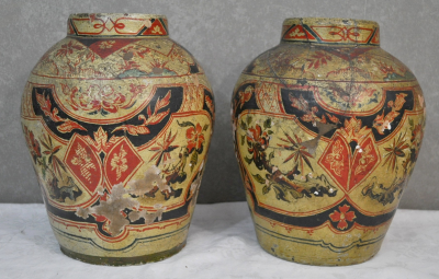 Iran, Perse - Paire de vases ou urnes Funéraires, fin du XVIIIe siècle - Céramique
