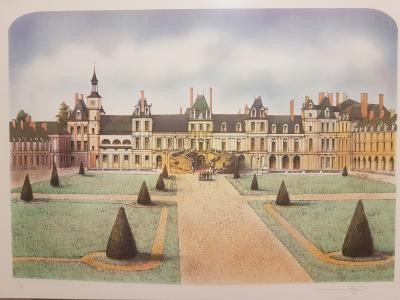 Rolf RAFFLEWSKI - Château de Fontainebleau - Lithographie originale signée au crayon