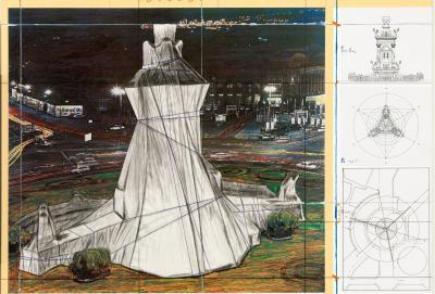 Christo & Jeanne-Claude - Wrapped Fountain, 2009 - Lithograph signed in pencil and numbered
