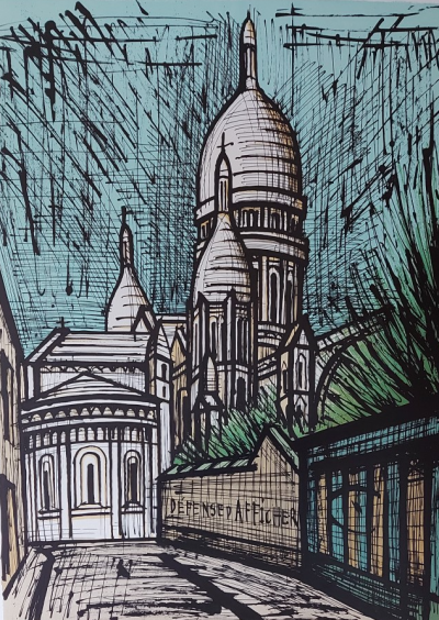 Bernard BUFFET - The Basilica of the Sacred Heart, c. 1988 - Original lithograph signed in pencil